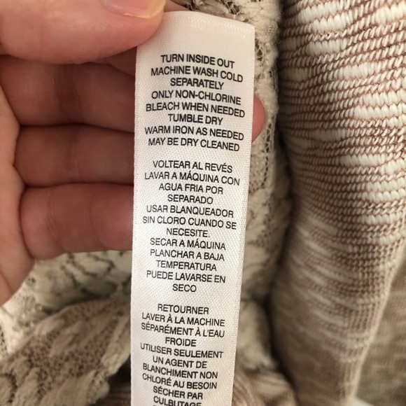 Chico’s Tan 3/4 Sleeve Lace Overlay Sweater - Picture 8 of 11